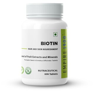 EMPIRE 1900 BIOTIN HAIR AND SKIN NOURISHMENT  PUMPKIN SEED EXTRACT AND EMBLICA OFFICINALIS (AMLA) EXTRACT  60N TABLETS