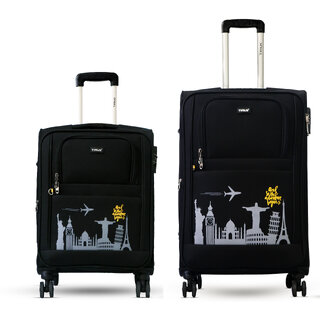 Timus Salsa Plus 58cm  68 cm - Soft Luggage Trolley Bags Combo Set 2- Soft Spinner Wheels