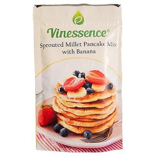                      Vinessence Sprouted Millet Pancake Mix with Banana Flavour  NO MAIDA  Eggless  No Preservatives  Low Carbs  Low GI                                              