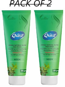 Quest Herbal Natural Glow Neem Face Wash (pack of 2)50gm