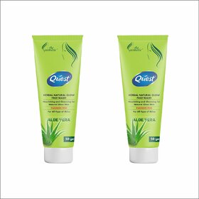 Quest herbal natural glow  Aloe vera  face wash (50gm)