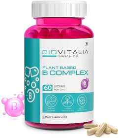 BIOVITALIA ORGANICS Plant Based B-Complex  Helps in Reducing Stress  Boost Immunity Healthy Digestive. 60 Caps