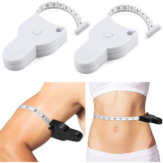 Aseenaa Body Measuring Tape with Lock Pin and Retractable Push Button 150 CM Measurement Tape Measure for Body 2 pcs