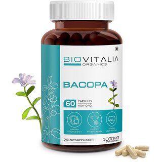 BIOVITALIA Organics Bacopa for Supports Mental Strength Helps Memory Improvements(60 Capsules) BIOVITALIA Organics Bacopa for Supports Mental Strength Helps Memory Improvements(60 Capsules)