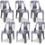 Maharaja Bahubali Plastic Chairs  Armless (Silver, Set of 6, Pre-Assembled)