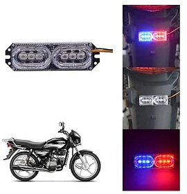Imported Led Opposite Flash Light RED Blue Strobe Flash  Light Emergency Warning Light for Bikes  Motorcycle (Set of 2) Car Fancy Lights