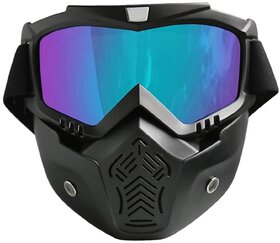Trooper Detachable Goggles Nose Face Mask for All Bikes/Outdoor (Rainbow, 1 PC)