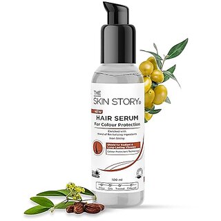                       The Skin Story Hair Smoothening Serum Non Sticky Uv Protection Jojoba Argan  Olive Oil (100 ml)                                              