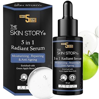                       The Skin Story Anti Aging 5 in 1 Radiant Serum  For Fine Lines, Glow 5 Signs of Ageing  Removes Wrinkles  Niacinamide                                              