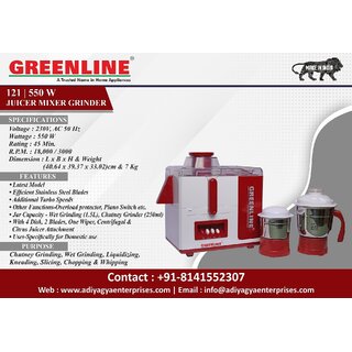                       Greenline Juicer Mixer Grinder 121                                              