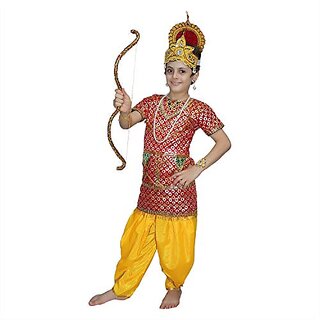                       Kaku Fancy Dresses Raja Ram Gown Costume For Ramleela / Dussehra / Mythological Character Costume For Boys                                              