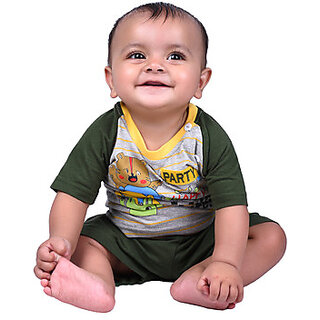                       Kid Kupboard Cotton Baby Girls T-Shirt and Short Set, Multicolor, Half-Sleeves, 9-12 Months KIDS6147                                              