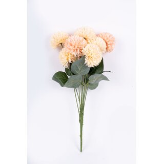                      Eikaebana Flower Shop Artificial Guldavari (Chrysanthemum) Flower Bunch (9 Heads, Peach and Pink) Set of 2 (Without Pot)                                              