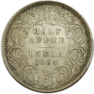 HALF RUPEES 1884 unc HALF RUPEES 1884 unc