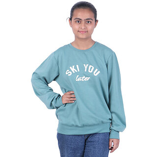                       Kid Kupboard Cotton Girls Sweatshirt, Blue, Full-Sleeves, Round Neck, 16-17 Years KIDS6205                                              