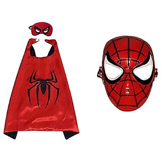                       Kaku Fancy Dresses Superhero Robe And Face Mask for Kids Superhero Fancy Dress Costume For Boys And Girls                                              