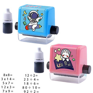 Aseenaa Math Roller Stamp for Addition Subtraction Multiplication Division, Roller Number Digital Teaching Stamp, Pack 2 Aseenaa Math Roller Stamp for Addition Subtraction Multiplication Division, Roller Number Digital Teaching Stamp, Pack 2