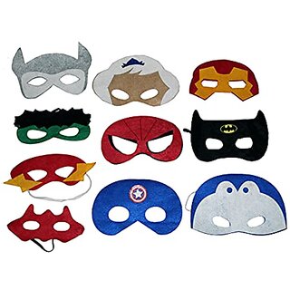 Kaku Fancy Dresses Super Hero Eye Patch / Party Mask 10Pc Set / Party Prob Eye Mask / Party Eye Maks - Multicolor Kaku Fancy Dresses Super Hero Eye Patch / Party Mask 10Pc Set / Party Prob Eye Mask / Party Eye Maks - Multicolor