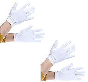 Kaku Fancy Dresses White Reuasble Hand Gloves For Safety  Washable Hand Gloves - Pack of 5