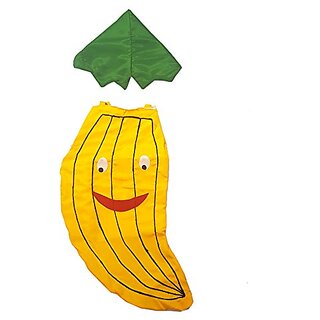                       Kaku Fancy Dresses Boy's And Girl's Banana Cutout Fruits Costume With Cap For Annual Function / Competition Stage Shows                                              