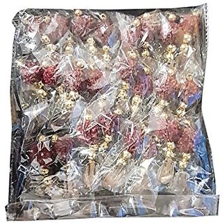 Kaku Fancy Dresses Rudraksh Earrings For Mythological Character - Maroon, Free Size - 6 pairs, For Unisex Kaku Fancy Dresses Rudraksh Earrings For Mythological Character - Maroon, Free Size - 6 pairs, For Unisex