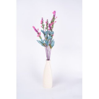                       Eikaebana Flower Shop  Beautiful Artificial Lavender Flower Bunch for Home Decor Purple and Pink Set of 6 (Without Pot)                                              
