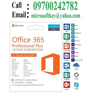                       Office 365 Professional Plus and 5 User Account and 5 TB OneDrive with Instant Delivery Call 9700242782                                              