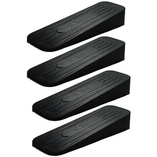                       ALP Heavy Duty Anti Slip Rubber Door Stoppers (Black, Pack of 4)                                              