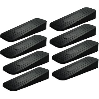                       ALP Heavy Duty Anti Slip Rubber Door Stoppers (Black, Pack of 8)                                              