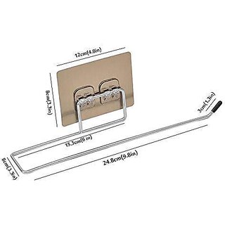                       Stainless Steel, Drill Free Self-Adhesive Paper Roll Holder, Tissue Paper Stand, Towel Bar Hanger  Towel Holder for Kit                                              