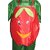 Kaku Fancy Dresses Kids Apple Fruits Costume Cutout with Cap - Red / Green