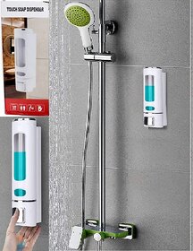 Elexa Hardware Abs Wall Mounted  Hand Dish Wash Gel Liquid Soap Dispenser for Bathroom Kitchen (400 Ml White)