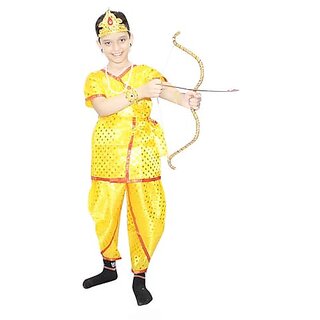                       Kaku Fancy Dresses Yellow Ram Costume For Kids / Ramleela / Dussehra / Mythological Character                                              