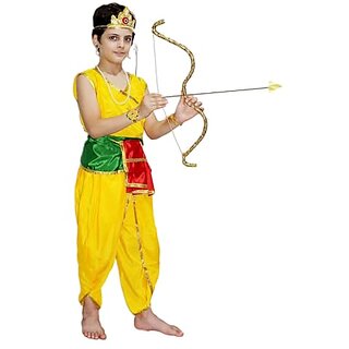                       Kaku Fancy Dresses Raja Ram Costume Of Ramleela / Dussehra / Mythological Character - Yellow - For Boys                                              