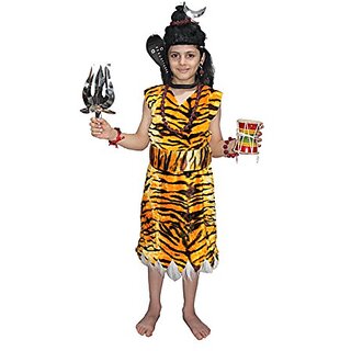                       Kaku Fancy Dresses Lord Shiv Costume For Boys  Shankar Bhagwan Dress For Kids Costume With Accessories                                              