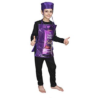 Kaku Fancy Dresses Chocolate, Object Costume - Purple, 3-8 Years, For Boys Girls Kaku Fancy Dresses Chocolate, Object Costume - Purple, 3-8 Years, For Boys Girls