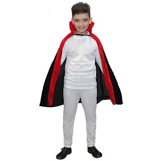                       Kaku Fancy Dresses Vampire Dracula Cape/Robe/Cloak For Men Adult, Halloween Costume For Kids Black-Red, For Men  Women                                              