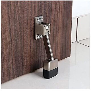                       Elexa Hardware Premium 5 inch Door Stopper Rubber Powerful Working with Screw | Wooden Door Stoper to Stop Door for All Door Home | Office | Hotel (Black Finish Pack of 1) (Pack of 1 MATT)                                              