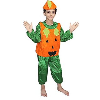                       Kaku Fancy Dresses Pumpkin Vegetables Costume - Orange  Black, For Boys  Girls                                              
