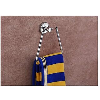                       Elexa Harwdare Chrome Finish Triangle Towel Ring | Napkin Ring | Modern Bath Towel Stand | Towel Holder | Towel Hanger with Chrome Finish Silver                                              