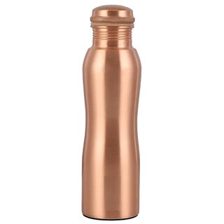                       Russet Antique Curvy Plain Copper Bottle 1 Litre  (Certified  Lab Tested)  Leak-proof, Seamless  BPA-Free                                              