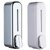 Elexa Hardware Abs Wall Mounted Shampoo Sanitizer Lotion Hand Dish Wash Gel Liquid Soap Dispenser for Bathroom Kitchen Pack of 2 (400 Ml White And Black Plastic) (350 Ml White And Chrome)