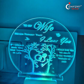 COUPLE LOVE 3D ILLUSION LIGHT RGB NIGHT LAMP LIGHT DECORATION FOR HUSBAND WIFE Night Lamp  (10 cm, MULTICOLO )