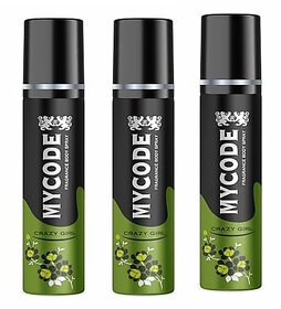 Mycode Crazygirl Fragrance Body Spray (Pack Of 3)