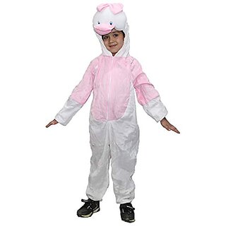                       Kaku Fancy Dresses Duck Cartoon Costume - White  Pink, For Girls                                              