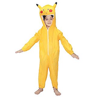                       Kaku Fancy Dresses Pika Cartoon Costume - Yellow, For Boys  Girls                                              