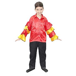                       Kaku Fancy Dresses Falamingo Dance Costume, Red-Yellow, For Boys                                              