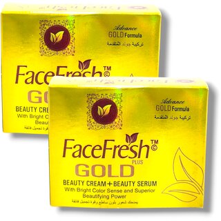                       Face Fresh Gold Beauty Cream And Beauty Serum (Pack of 2)                                              