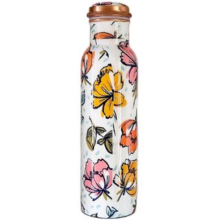 Russet New Floral Copper Bottle 950 ml (Certified  Lab Tested)