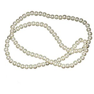 Kaku Fancy Dresses White Pearl Mala / Motimala For Mythological Character Costume - White, Free Size - 6pcs, For Unisex Kaku Fancy Dresses White Pearl Mala / Motimala For Mythological Character Costume - White, Free Size - 6pcs, For Unisex